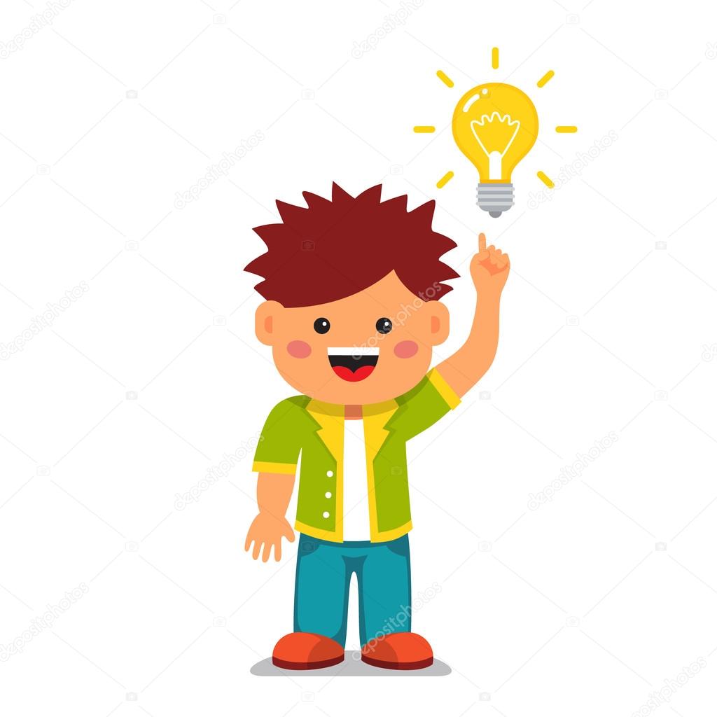 Light bulb idea. Bright and smart kid concept