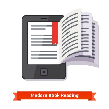 Ereader tablet pad kavramı kitap sayfaları çevirme ile