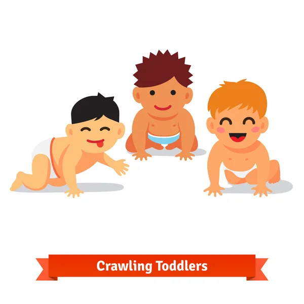 Group of infants. Baby boy toddlers having fun — Stock Vector