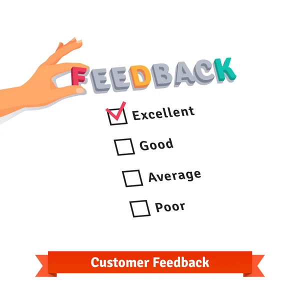 Logotipo da pesquisa de feedback de atendimento ao cliente — Vetor de Stock