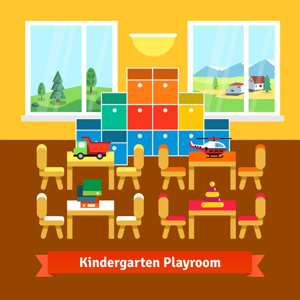 Kindergarten playroom classroom — Stockvector