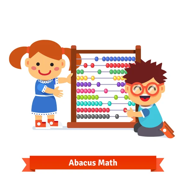 I bambini stanno imparando la matematica — Vettoriale Stock