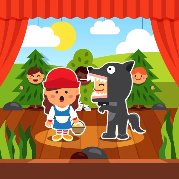 Juego de teatro de jardín de infancia — Vector de stock