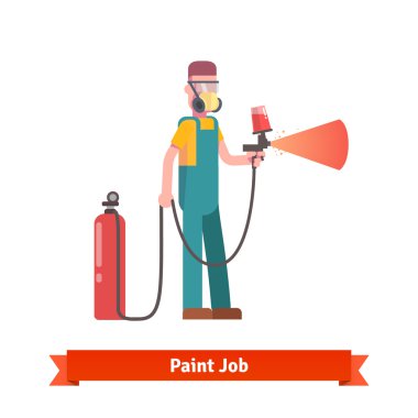 Painting specialist spraying paint from pulveriser clipart