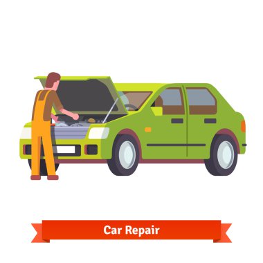 Araba tamircisi motoru araba servisinde kontrol