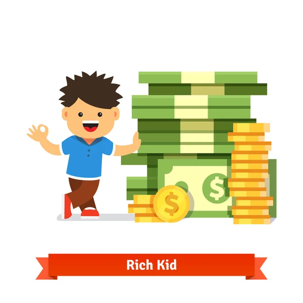 Concepto de ahorro y finanzas para niños — Vector de stock