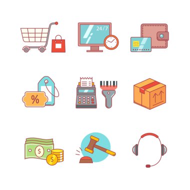 Product retail business, internet shopping clipart