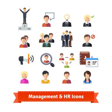 Yönetim ve insan kaynakları Icons set