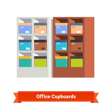 Simple office cupboards clipart