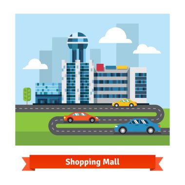 Cars driving on road to city