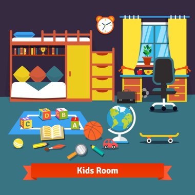 Two kids room with bed