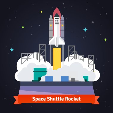 Space shuttle rocket launch clipart
