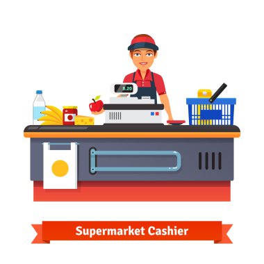Süpermarket mağaza sayaç Resepsiyon