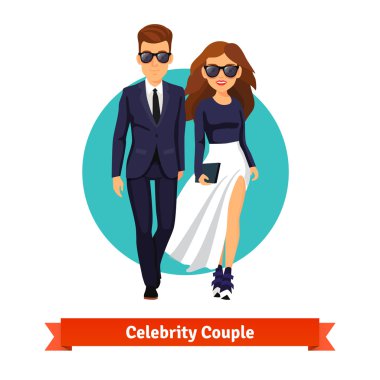 Man and woman stylish hollywood stars
