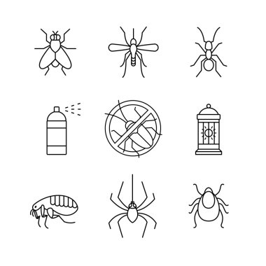 Insects control  icons set