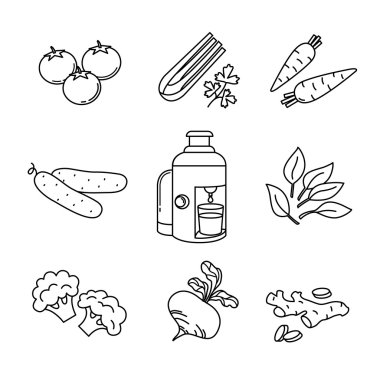 ince çizgi Icons set.