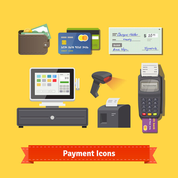 Payment flat icon set