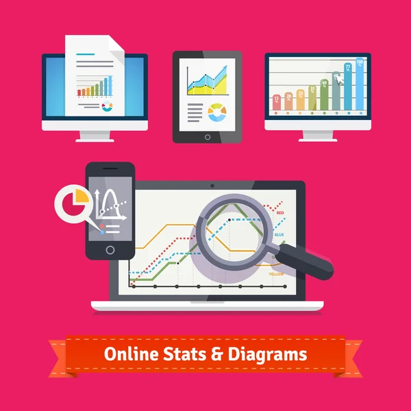 Statistiken und Diagramme — Stockvektor