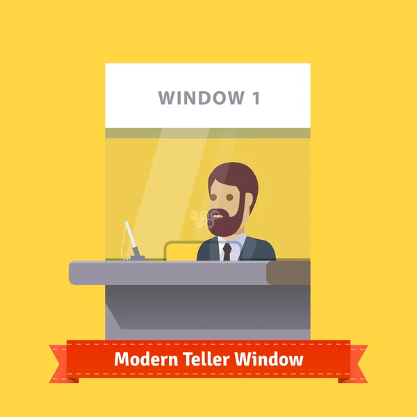 Moderní teller okno s pokladní — Stockový vektor