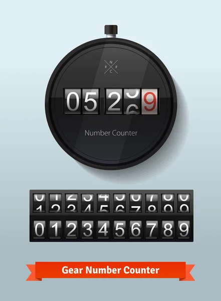 Modèle de compteur de numéro d'engrenage — Image vectorielle