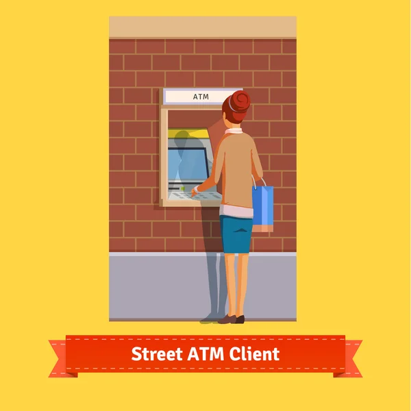 Buiten ATM-machine, storting of intrekking — Stockvector