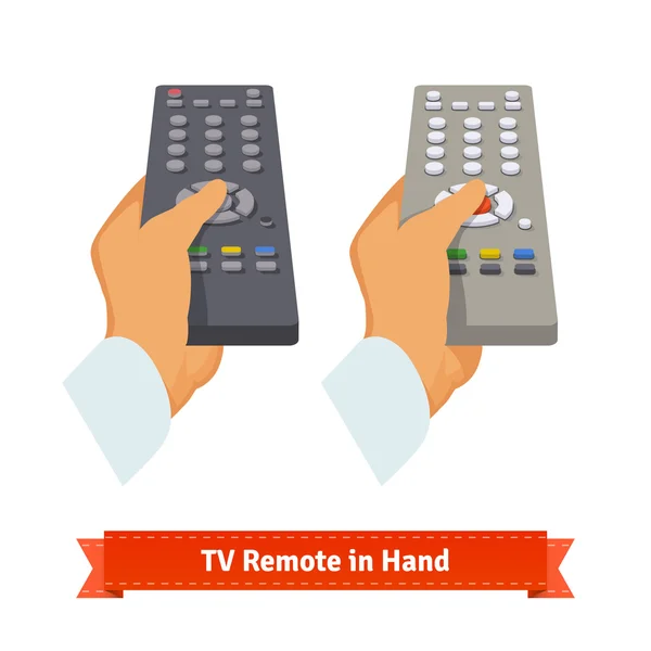 Retro remote control in hand — Stock Vector