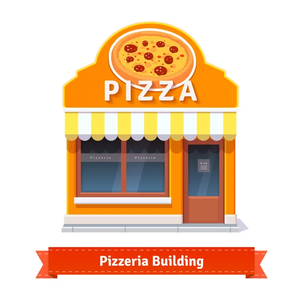 Pizza restaurace a prodejna stavebních — Stockový vektor