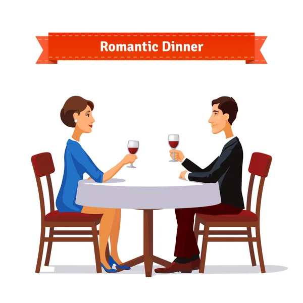 Dîner romantique pour deux — Image vectorielle