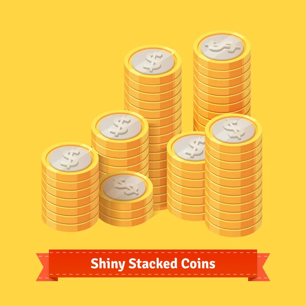 Pile of stacked gold coins. — Stock Vector