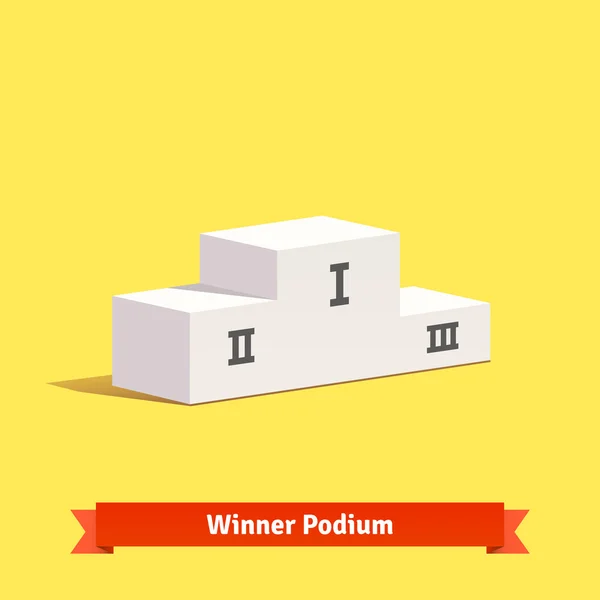White empty winner podium — Stock Vector