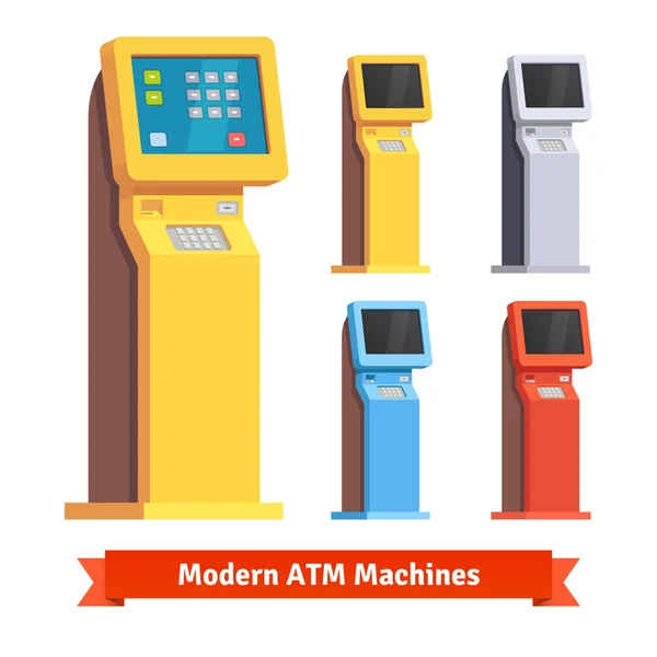 Modern teller ATM machine. — Stock Vector