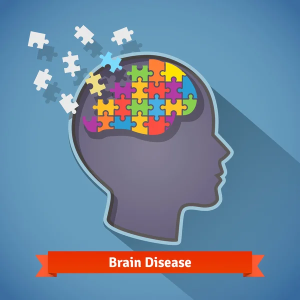 Doença cerebral de Alzheimer —  Vetores de Stock