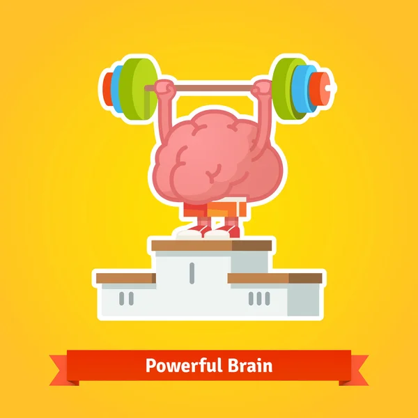 Starkes Gehirn steht an erster Stelle — Stockvektor
