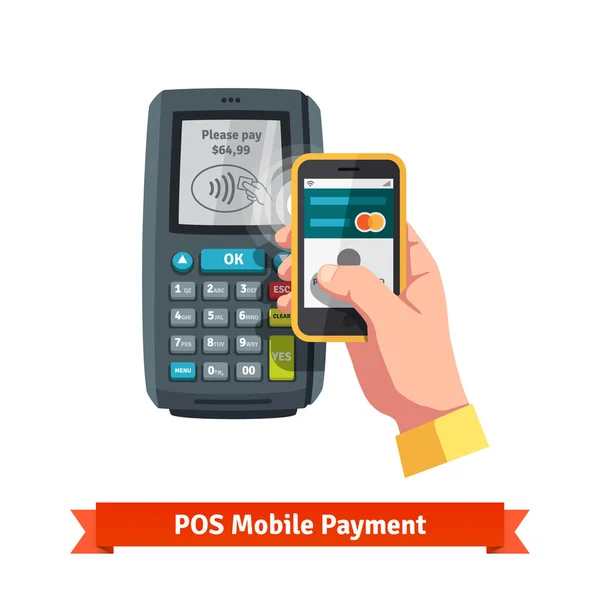 Мобильный платежный корыт POS — стоковый вектор