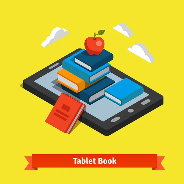 Tablet e-reader livro — Vetor de Stock