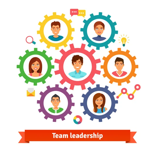 Teamwork and leadership concept — Stock Vector
