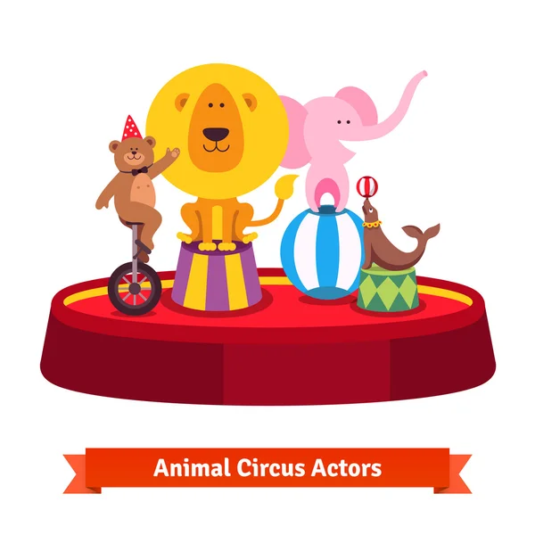 Playing circus animals show — Stock Vector