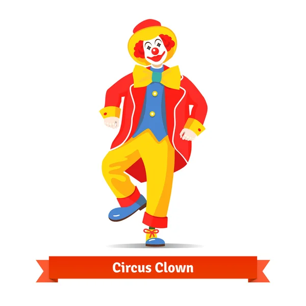 Dancing circus clown — Stock Vector