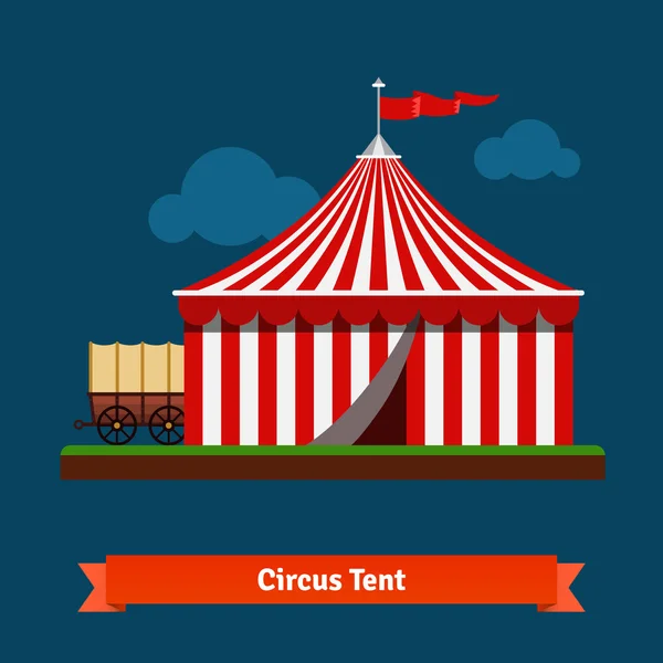 Open circus striped tent — Stock Vector