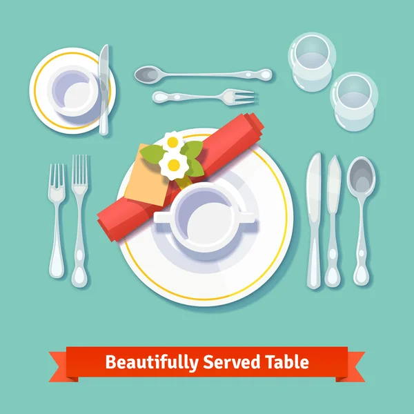 Magnifiquement servi table — Image vectorielle