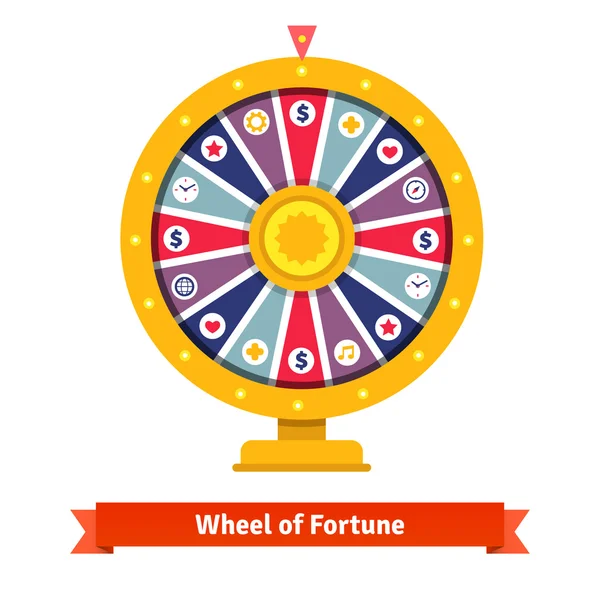 Wheel of fortune with bets icons — Stock Vector