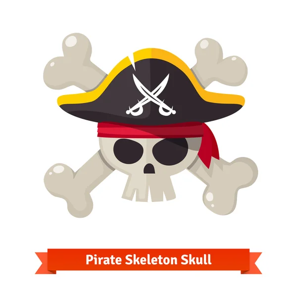 Pirate skull with crossed bones — Stock Vector