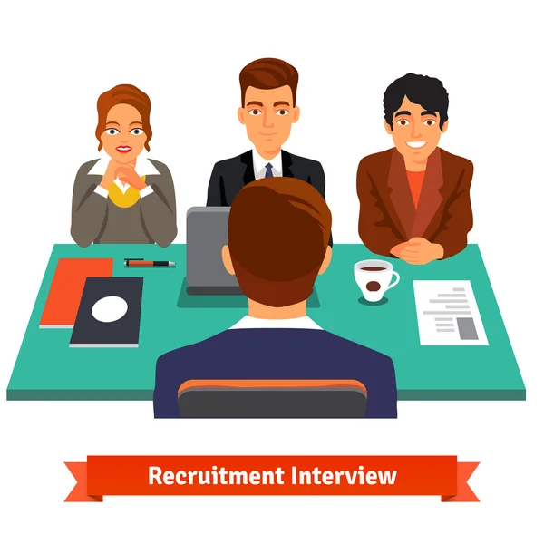 Man having Interview with HR specialists — Διανυσματικό Αρχείο