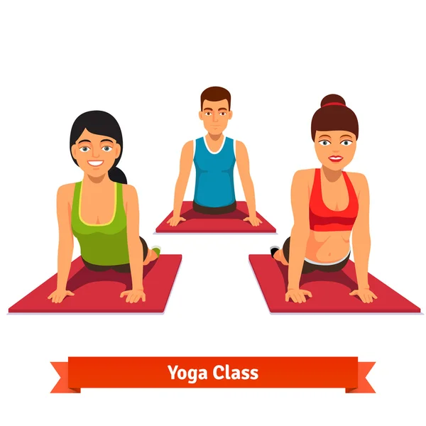 Yoga sınıfı egzersiz — Stok Vektör