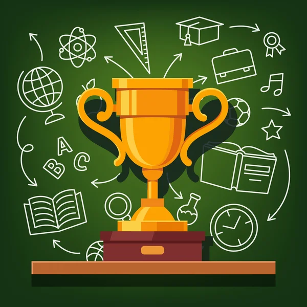 Education success golden cup — Stockvector