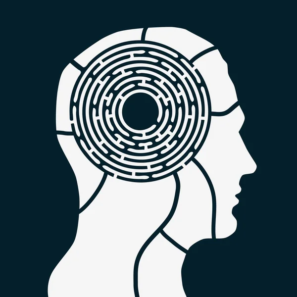 Maze of human mind — Stock Vector