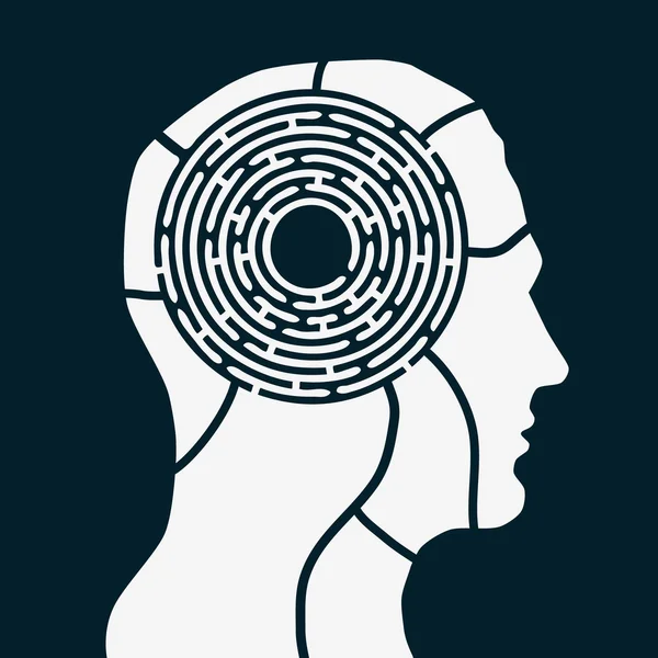 Maze of human mind — Stockvector