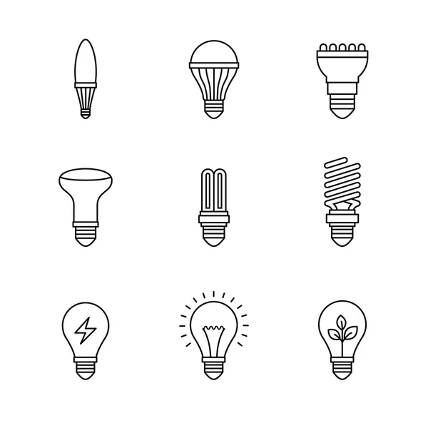 Light bulb icons — Stock Vector