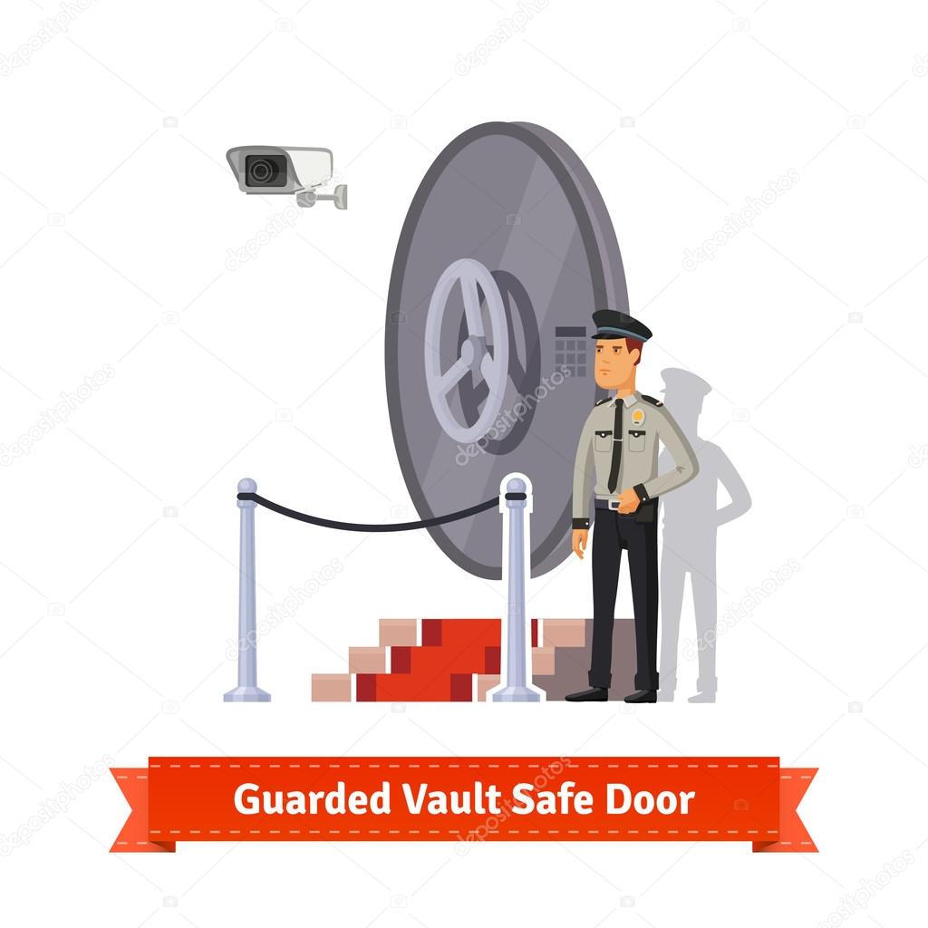 Vault safe door with podium