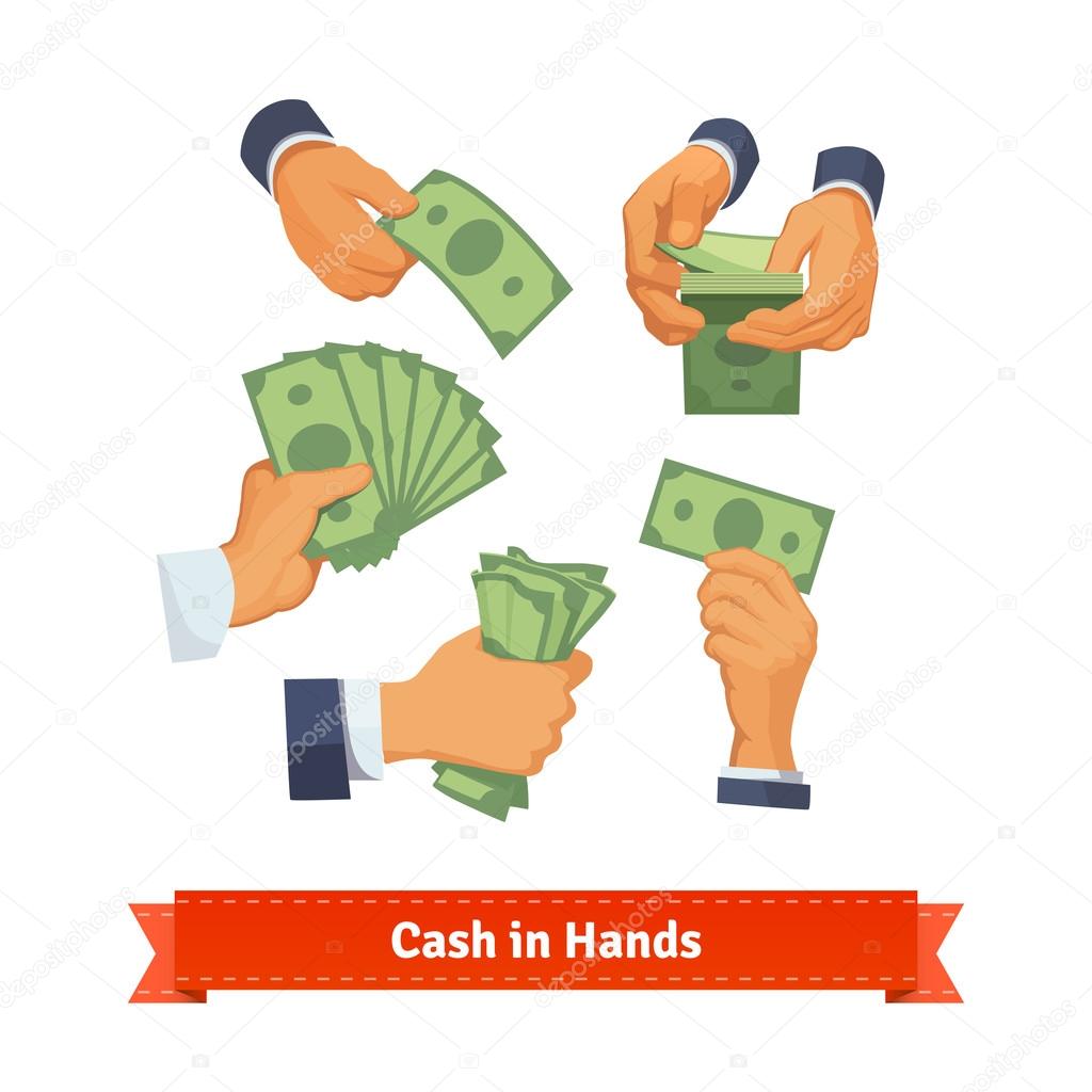 Hands showing green cash